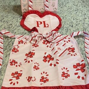 P. LOUISE Red and Pink Candy Cane LIMITED EDITION APRON